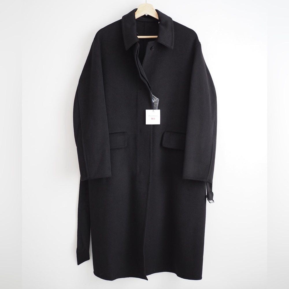 JW Anderson wool Uniqlo premium double face oversized belted coat